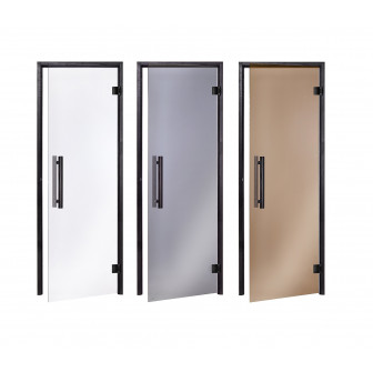 AD glass sauna door, Black frame