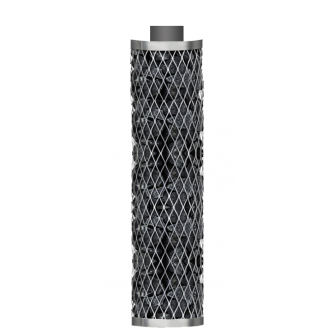 Stone grate IKI with chimney, stainless steel