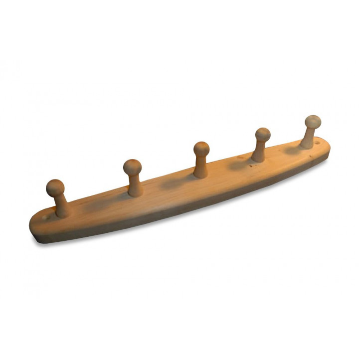 Alder wood hanger with 5 hooks