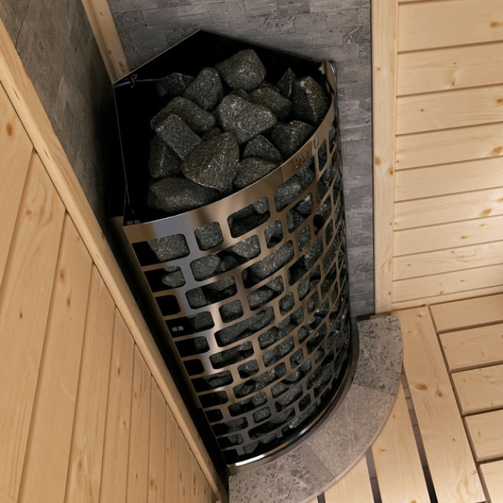 Electric sauna heater – SAWOTEC Ari Corner 7,5 kW, without control unit