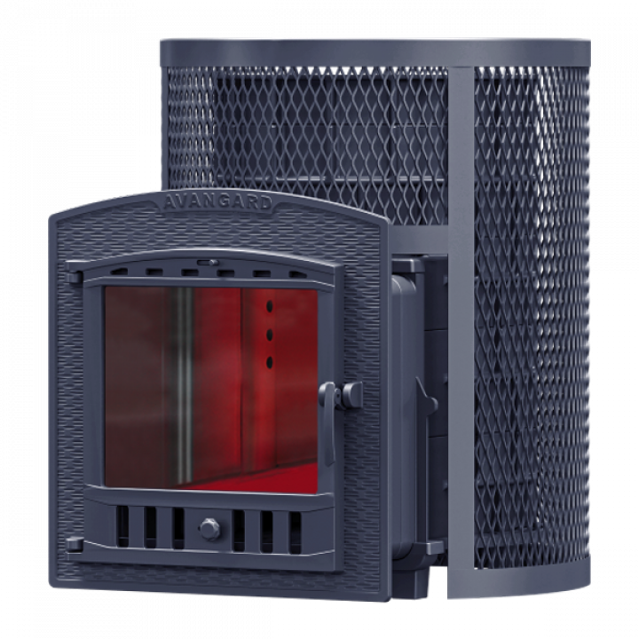 Wood-burning sauna stove GEFEST - AVANGARD 24 (P2) in a round grid