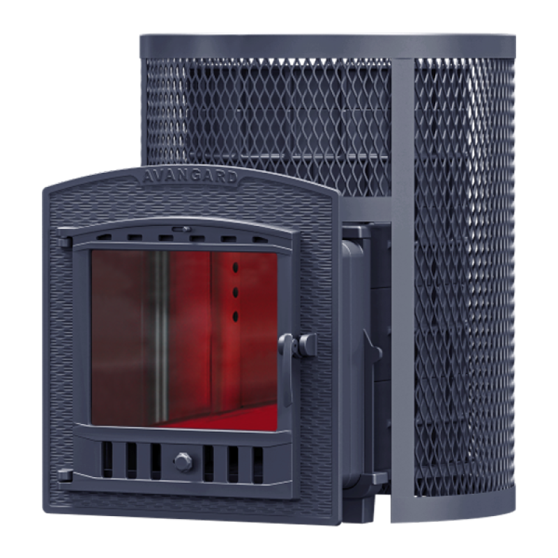 Wood-burning sauna stove GEFEST - AVANGARD 30 (P2) in a round grid