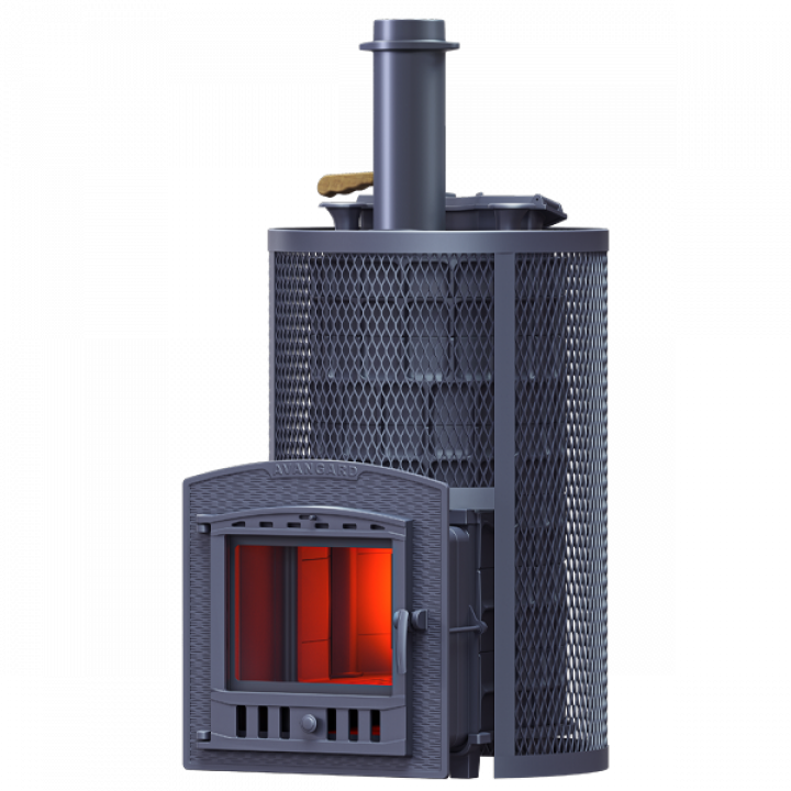 Wood-burning sauna stove GEFEST - AVANGARD ZK 40 (P2) Hurricane in a round grid