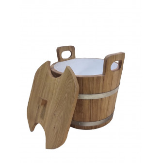 Oak bowl with lid, 24 l