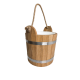 Oak sauna bucket with rope handle, 12 l