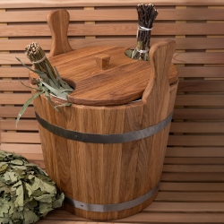 Wooden pail for whisks, oak 20 l 