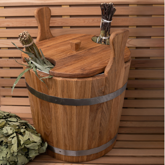 Wooden pail for whisks, oak 20 l