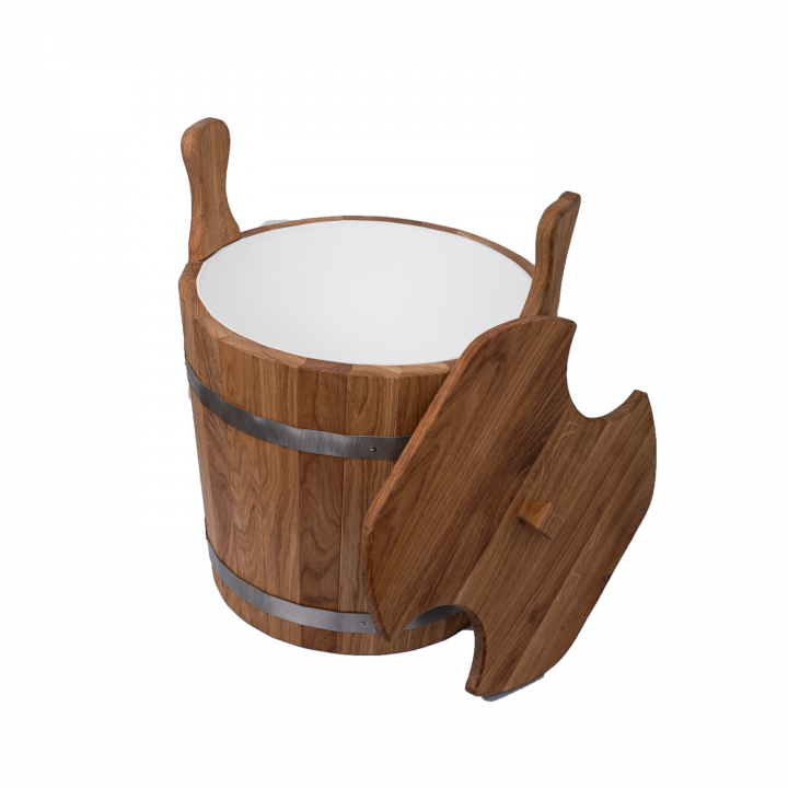 Wooden pail for whisks, oak 20 l