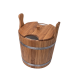 Wooden pail for whisks, oak 20 l