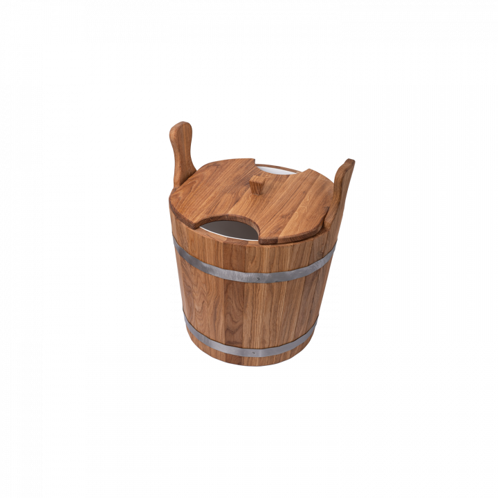 Wooden pail for whisks, oak, 12l