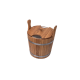 Wooden pail for whisks, oak, 12l