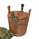 Wooden pail for whisks, oak, 12l