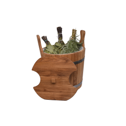 Wooden pail for whisks, oak, 12l