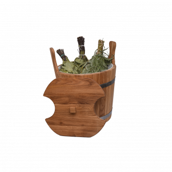 Wooden pail for whisks, oak, 12l