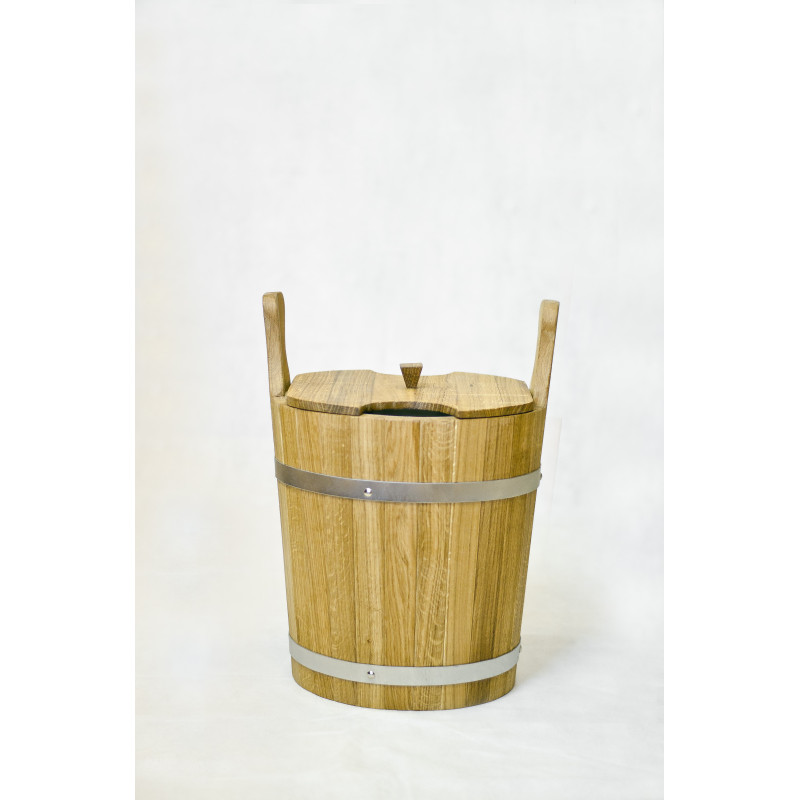 Wooden pail for whisks, oak 20 l