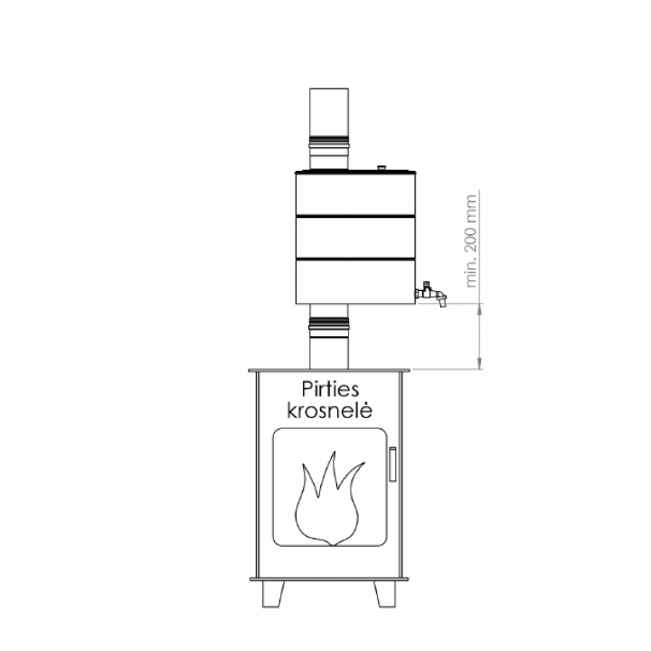 Oval tank for water heating, d.115mm