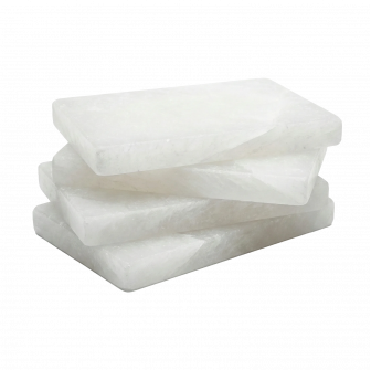 White Himalayan salt brick 200 × 100 × 25 mm