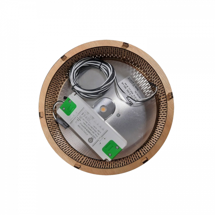 BIRRA LED round sauna light, , light wood
