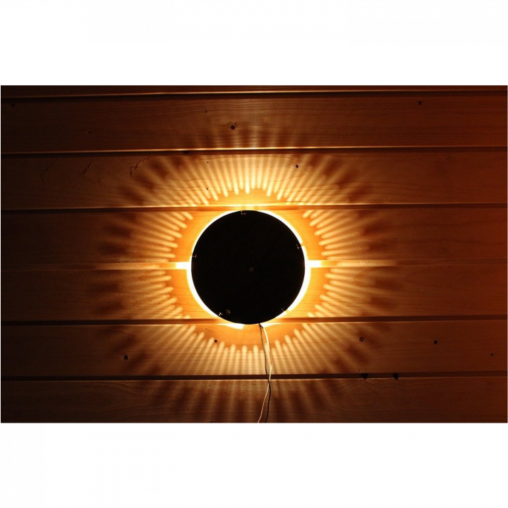 BIRRA LED round sauna light, , light wood