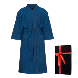 Bathrobe in a gift box, RENTO KENNO, blue 