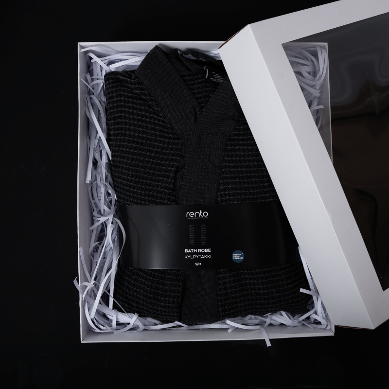 Bathrobe in a gift box, RENTO KENNO, L/XL, grey Bathrobe in a gift box, RENTO KENNO, L/XL, grey