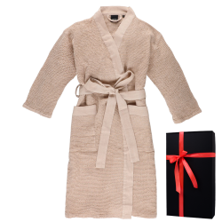 Unisex bathrobe in a gift box, RENTO KENNO, beige 