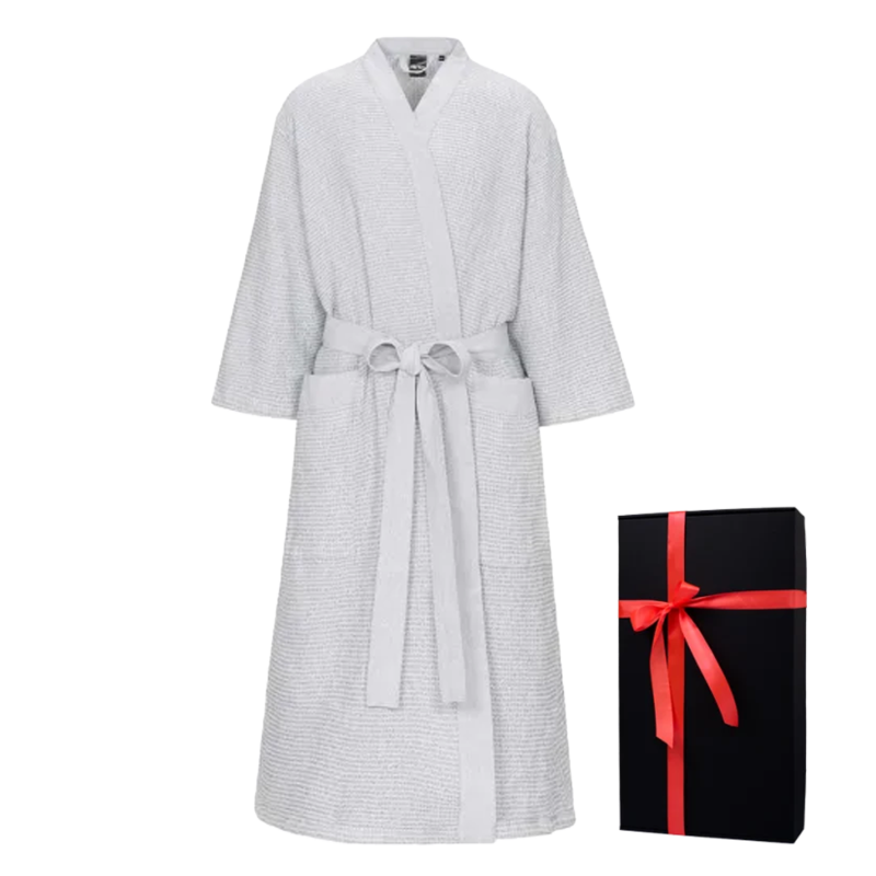 Bathrobe in a gift box, RENTO KENNO, light gray