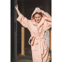 Cotton hooded robe, peach - 0 Cotton hooded robe, peach - 0