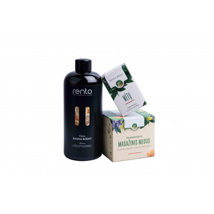 Gift set in a gift box LEMON. Honey, essential oil and fragrance essence