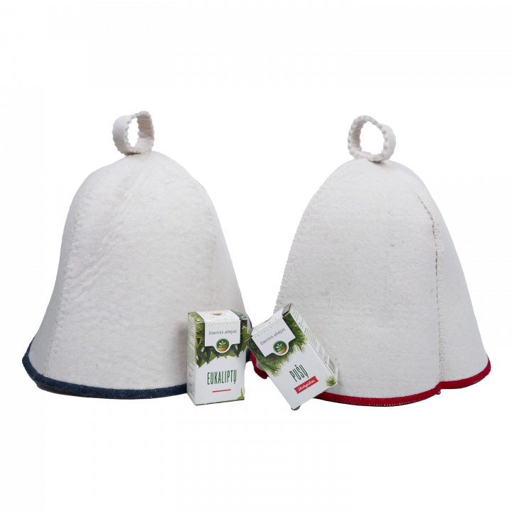 Gift set in a gift box WHITE PAIR. Caps and essential oils