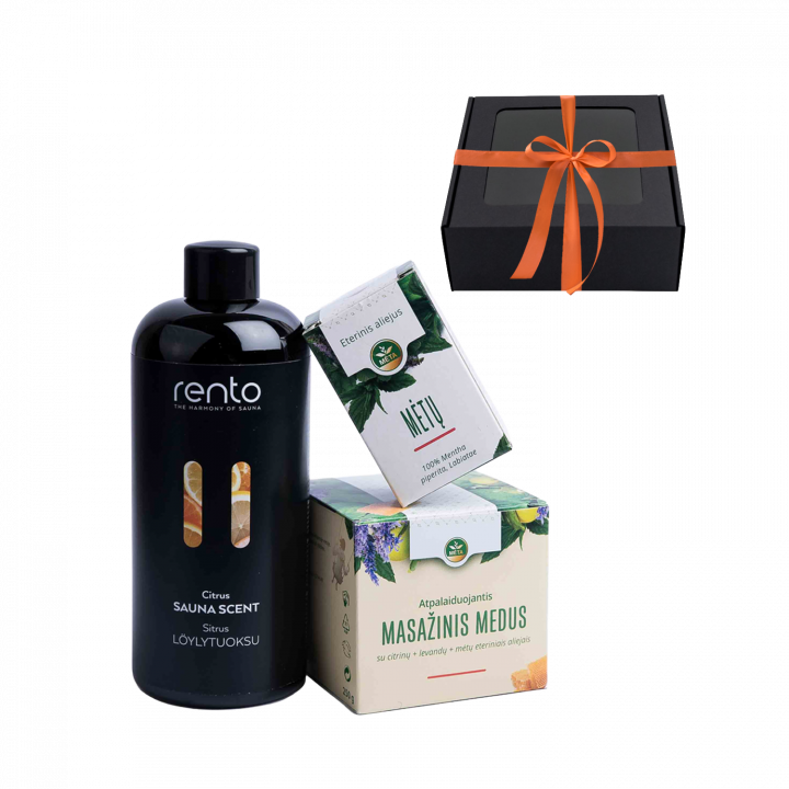 Gift set in a gift box LEMON. Honey, essential oil and fragrance essence