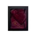 Gift set in a gift box for HER. Women's sauna hat and apron - BURGUNDY - 0