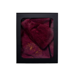 Gift set in a gift box for HER. Women's sauna hat and apron - BURGUNDY 