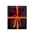 Gift set in a gift box for HER. Women's sauna hat and apron - BURGUNDY - 1