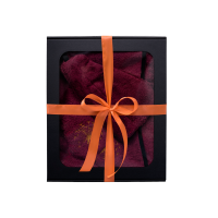 Gift set in a gift box for HER. Women's sauna hat and apron - BURGUNDY