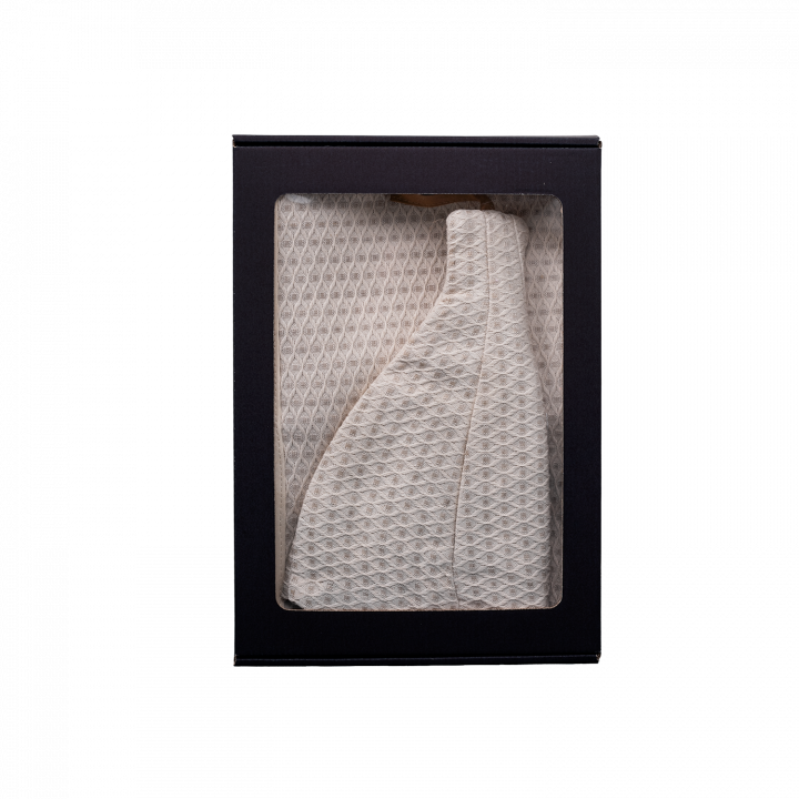Gift set in a gift box for HER. Women's sauna hat and apron - LINEN M - L