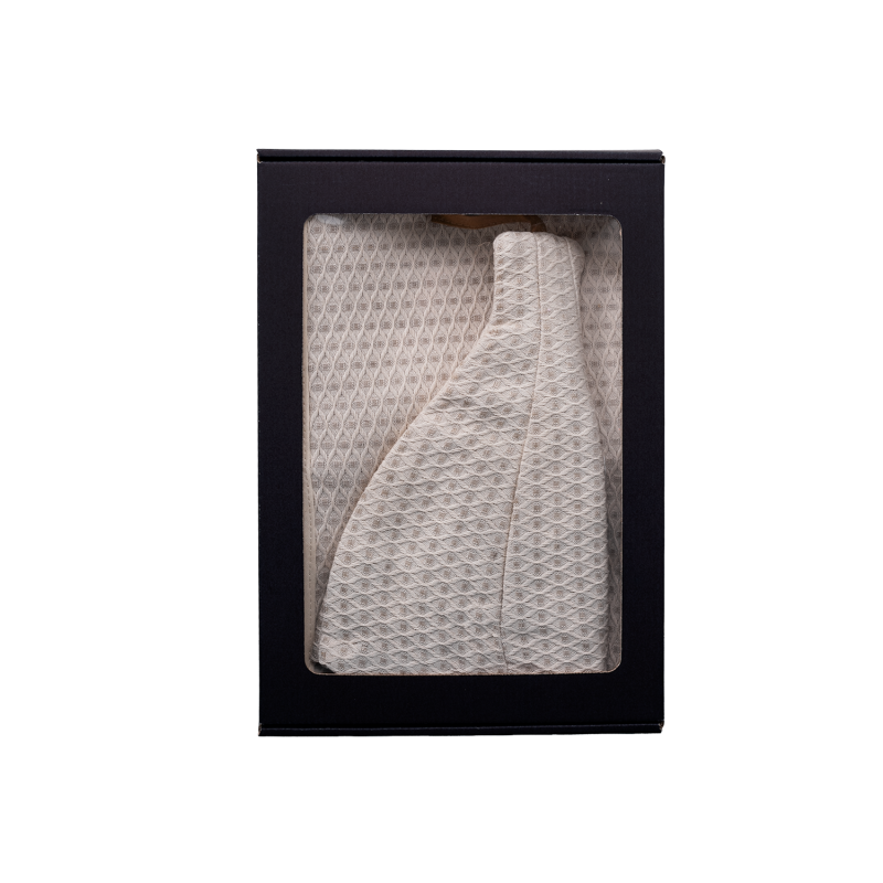 Gift set in a gift box for HER. Women's sauna hat and apron - LINEN