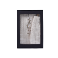 Gift set in a gift box for HER. Women's sauna hat and apron - LINEN, embroidered