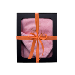 Gift set in a gift box for HER. Women's sauna hat and apron - PINK 