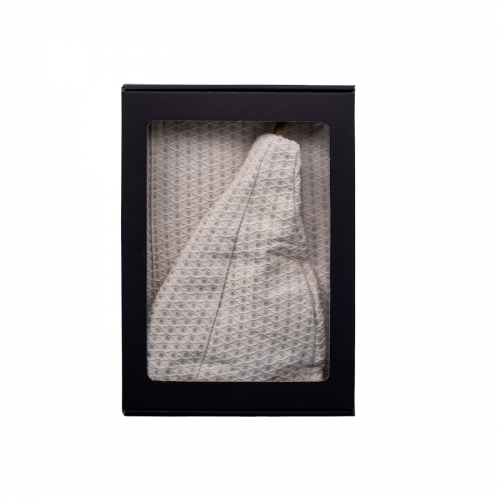 Gift set in a gift box for HIM. Men's sauna hat and apron - LINEN