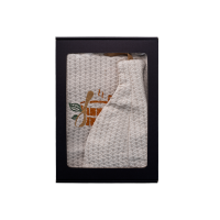 Gift set in a gift box for HIM. Men's sauna hat and apron - LINEN, embroidered