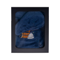 Gift set in a gift box for HIM. Men's sauna hat and apron - BLUE - 0