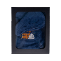 Gift set in a gift box for HIM. Men's sauna hat and apron - BLUE