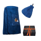 Gift set in a gift box for HIM. Men's sauna hat and apron - BLUE