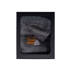 Gift set in a gift box for HIM. Men's sauna hat and apron - GREY 