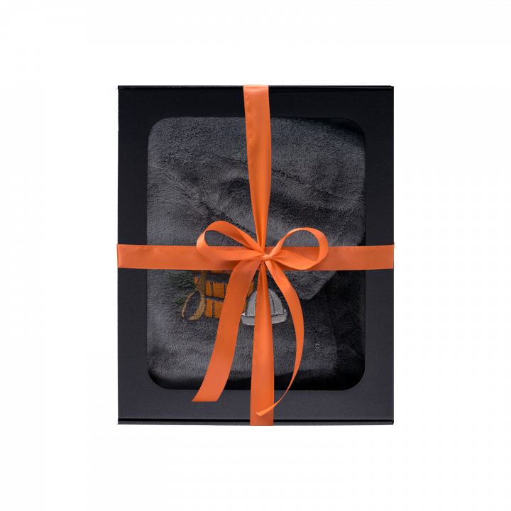 Gift set in a gift box for HIM. Men's sauna hat and apron - GREY