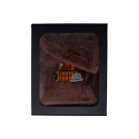 Gift set in a gift box for HIM. Men's sauna hat and apron - BROWN