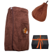 Gift set in a gift box for HIM. Men's sauna hat and apron - BROWN