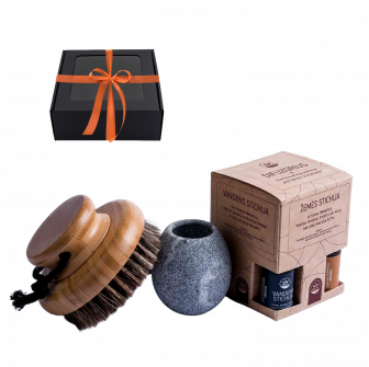 Gift set in a gift box SCENTED WARMTH. A brush, a cup for scents and essential oils