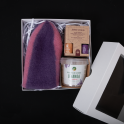 Gift set in a gift box LAVENDER. Cap, essential oils, sea salt - 0